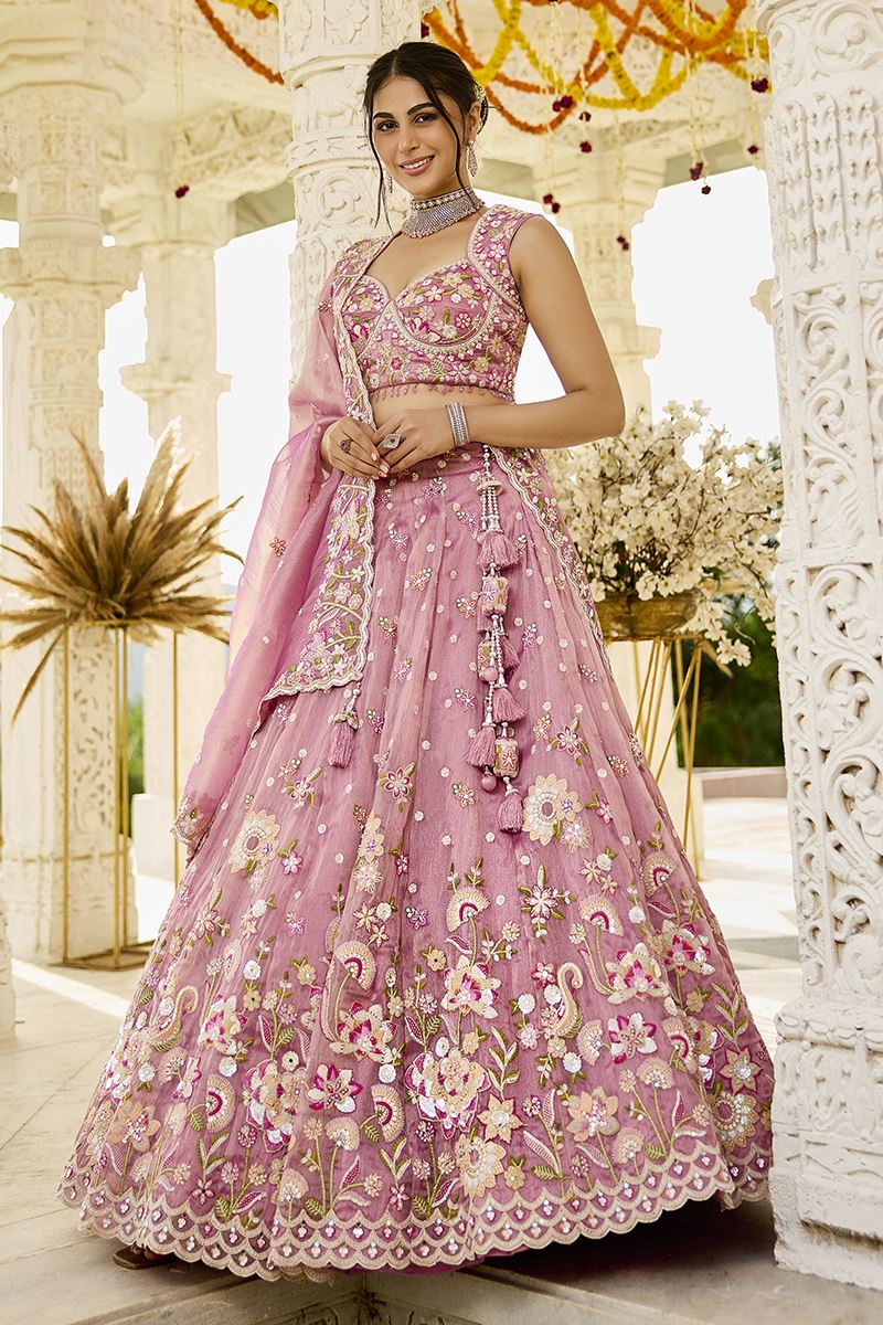 Delightful Organza Designer Indo-Western Lehenga Choli for Engagement and Reception