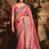 Appealing Tissue Organza Silk Designer Saree for Engagement, Wedding, and Reception