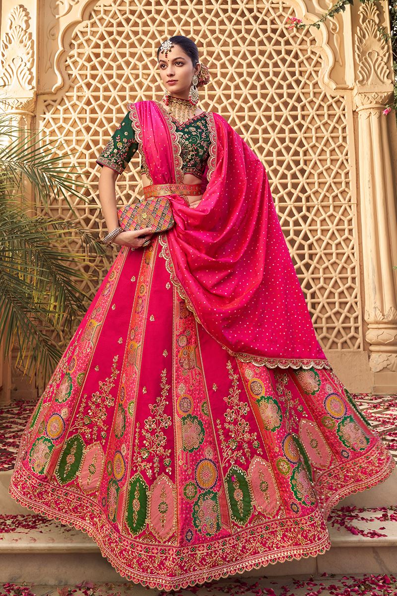 Breathtaking Premium Banarasi Silk Designer Bridal Lehenga Choli for Wedding and Reception