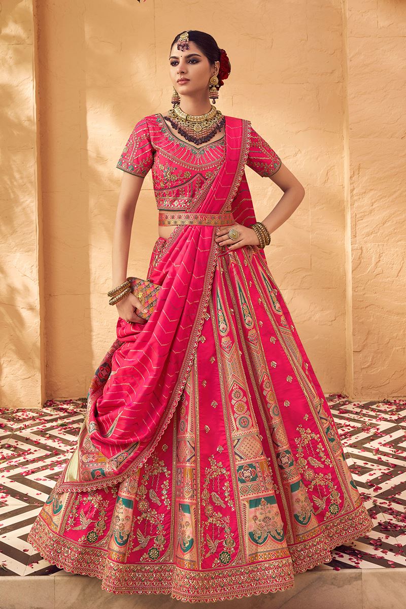 Captivating Premium Banarasi Silk Designer Bridal Lehenga Choli for Wedding and Reception