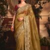Gorgeous Tissue Organza Silk Designer Saree for Engagement, Wedding, and Reception