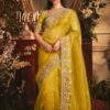 Impressive Tissue Organza Silk Designer Saree for Haldi, Wedding, and Reception