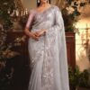 Heavenly Tissue Organza Silk Designer Saree for Engagement and Reception