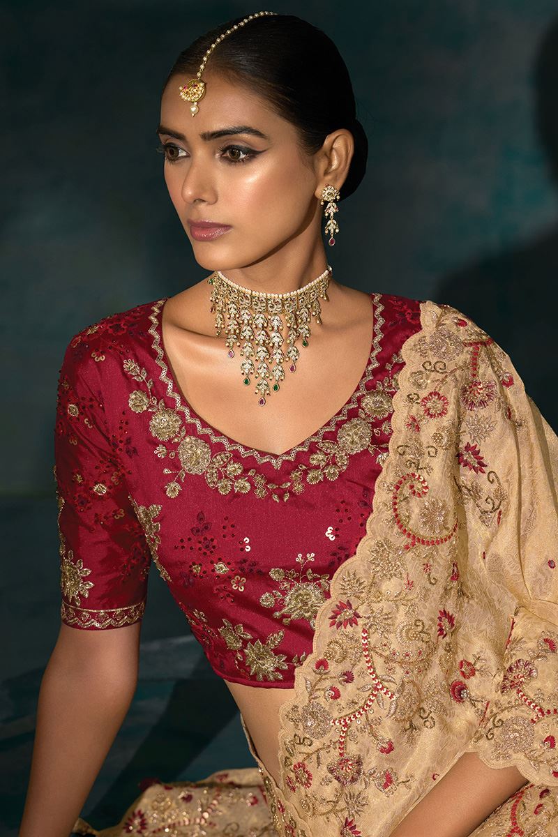 Pretty Pure Ziraf Silk Designer Saree for Engagement, Wedding, and Reception