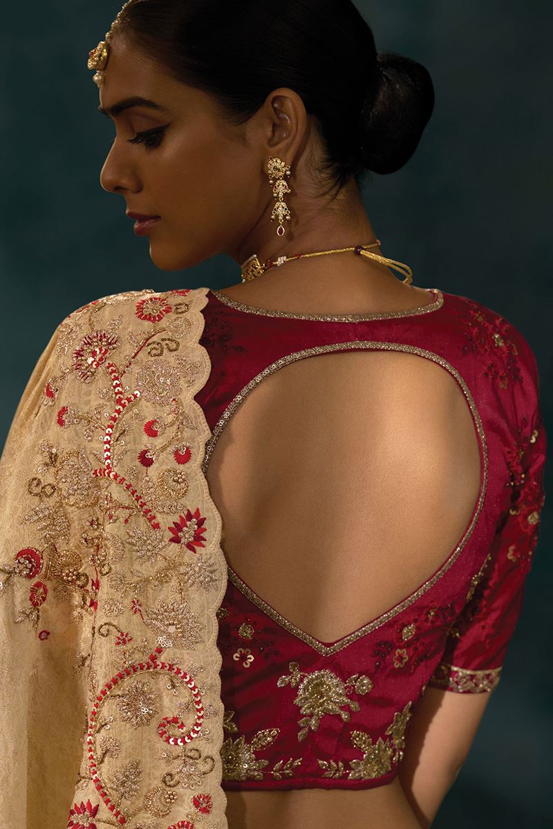 Pretty Pure Ziraf Silk Designer Saree for Engagement, Wedding, and Reception