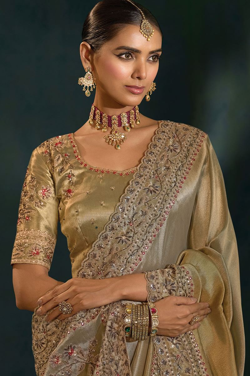 Surreal Pure Ziraf Silk Designer Saree for Engagement and Reception