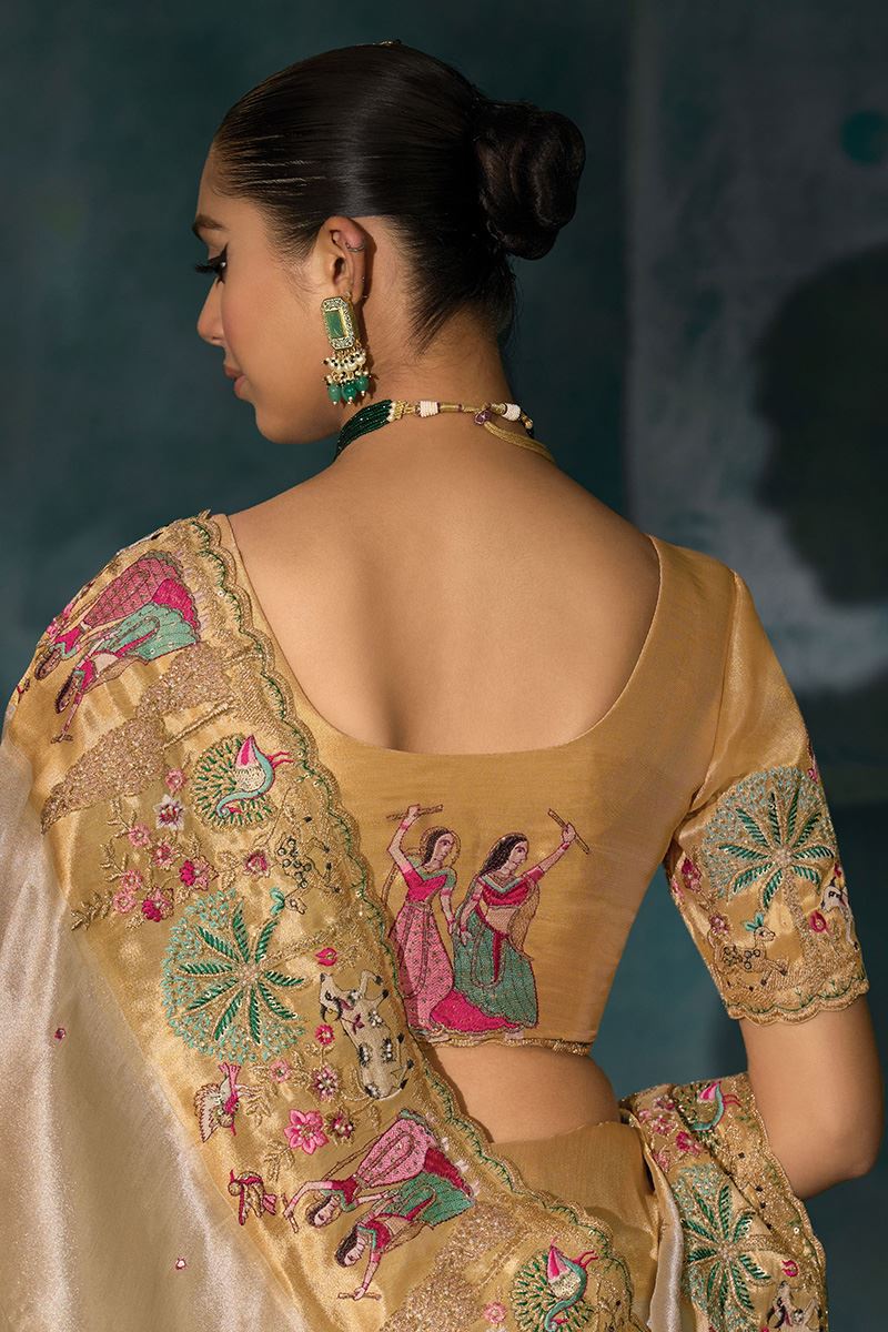 Royal Pure Ziraf Silk Designer Saree for Engagement and Reception