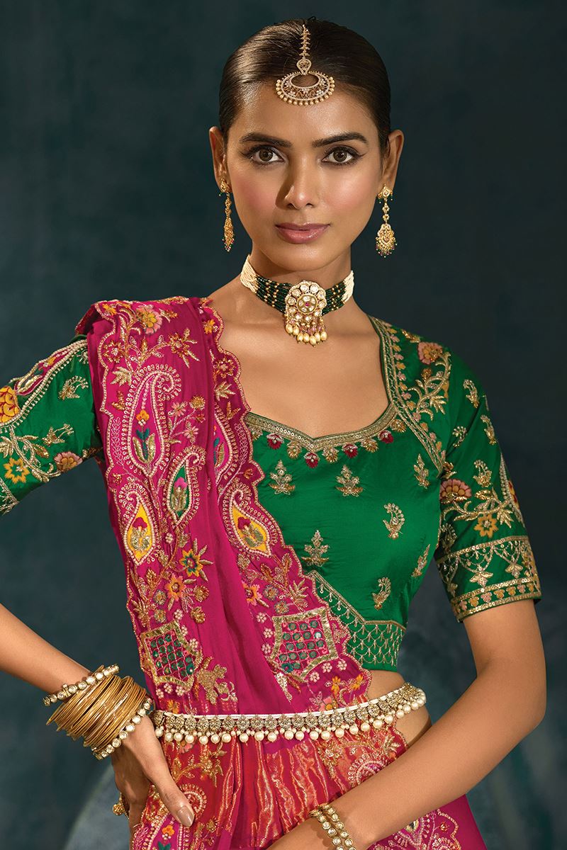 Aesthetic Pure Gajji Silk Designer Saree for Wedding and Reception