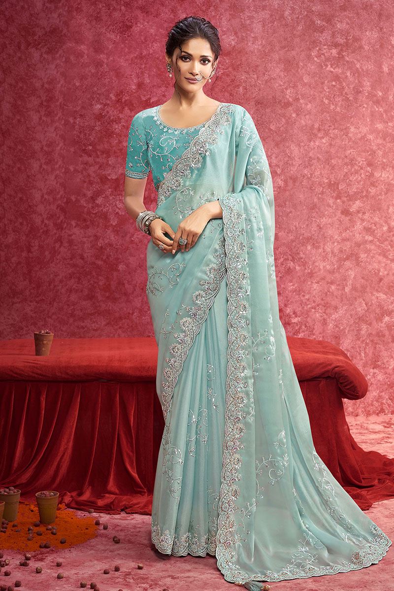 Exquisite Galaxy Silk Designer Saree for Engagement and Reception