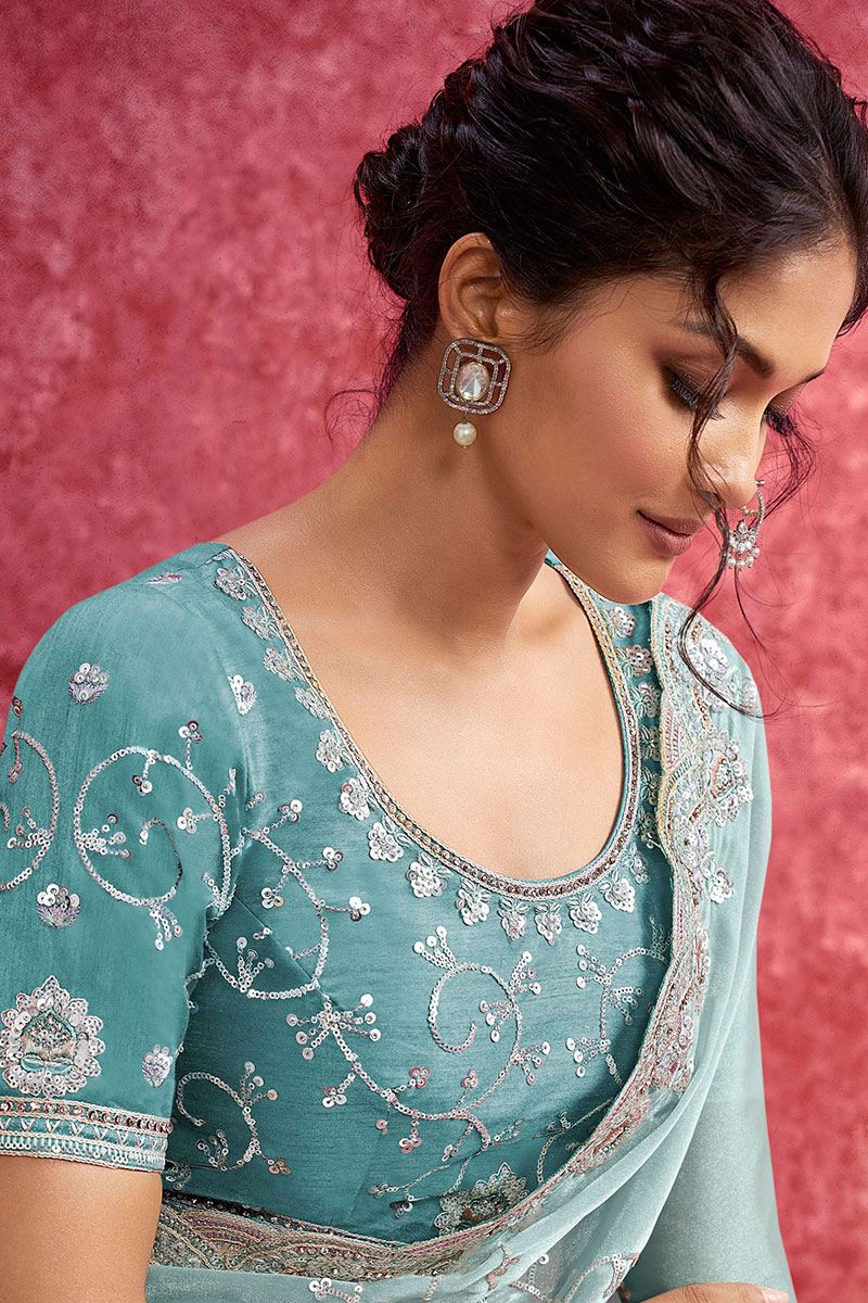 Exquisite Galaxy Silk Designer Saree for Engagement and Reception