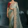 Irresistible Pure Natural Crepe Designer Saree for Engagement and Reception