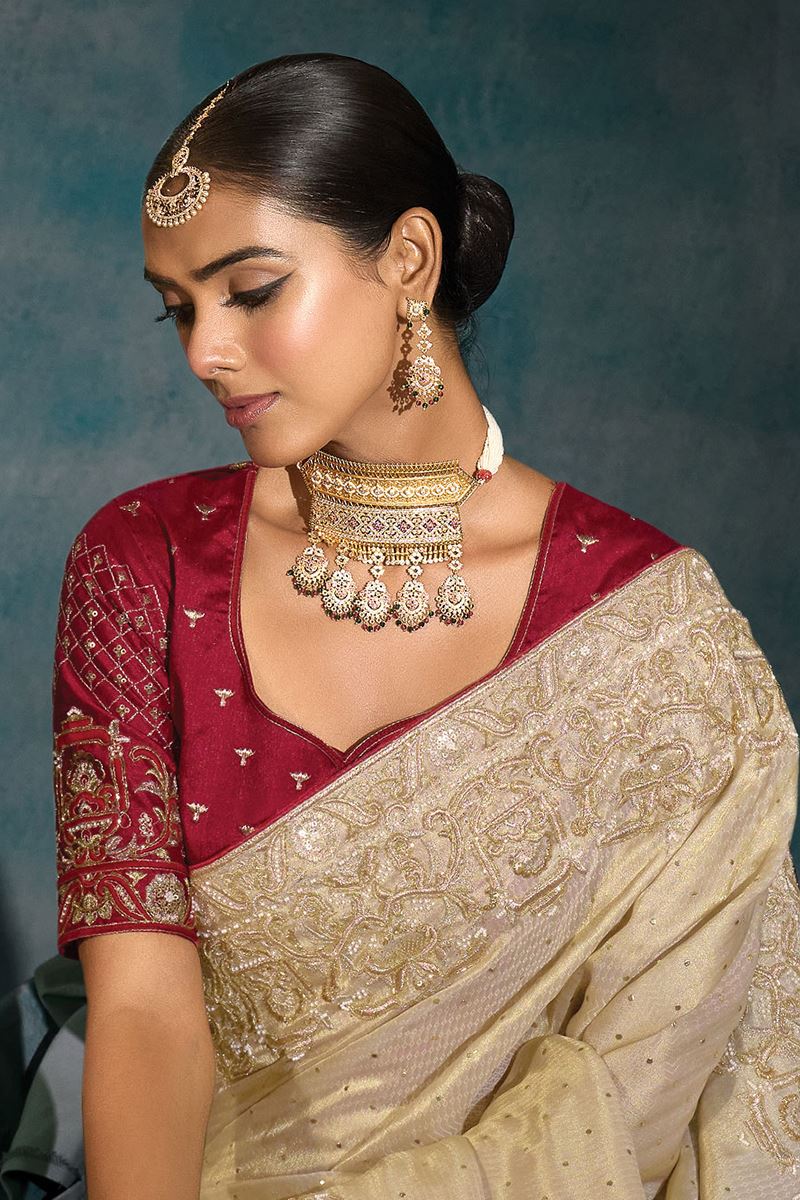 Delightful Pure Ziraf Silk Designer Saree for Engagement and Reception