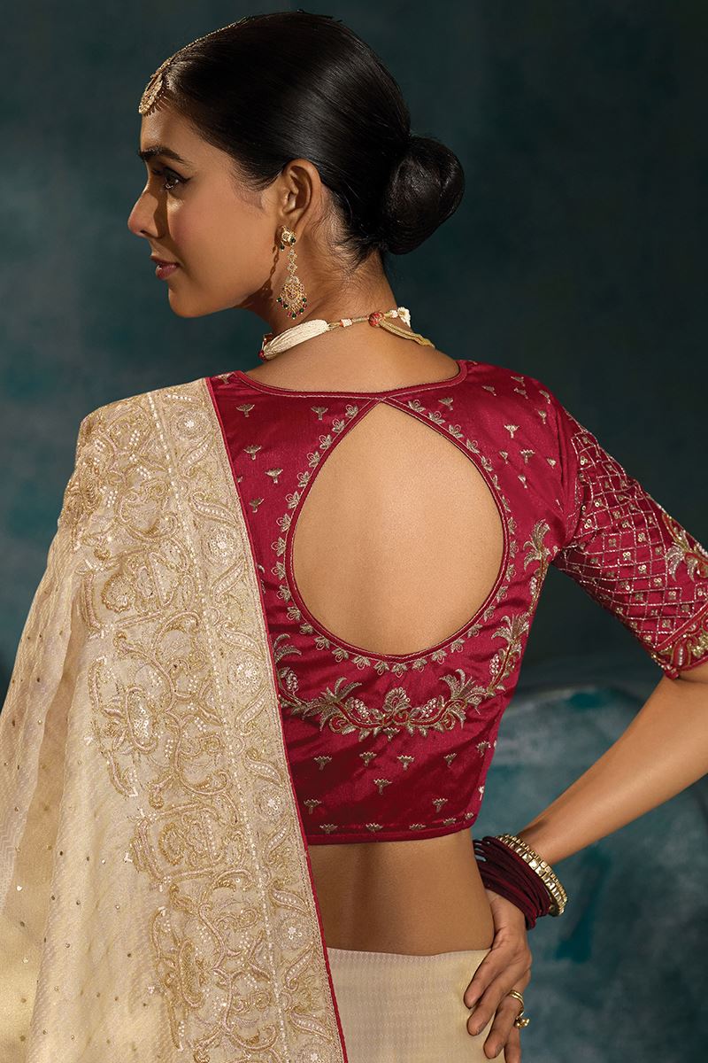 Delightful Pure Ziraf Silk Designer Saree for Engagement and Reception