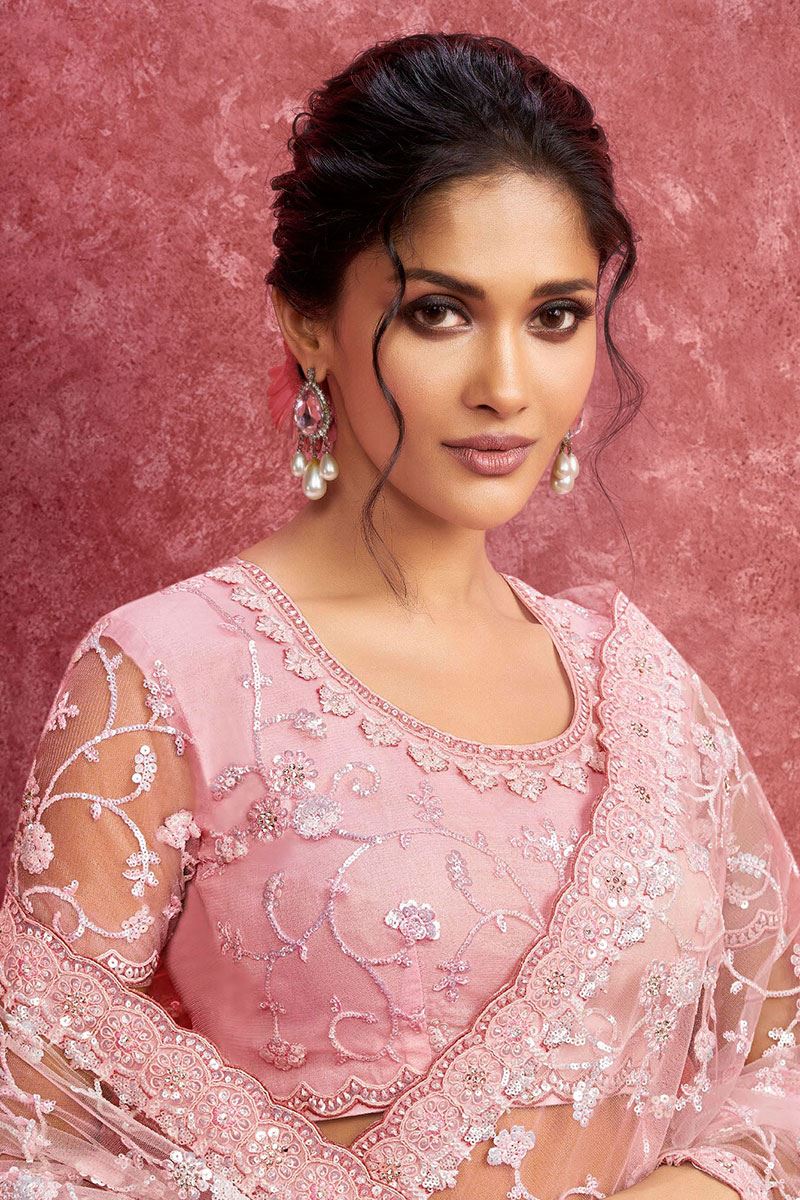 Artistic Premium Net Designer Saree for Reception, Sangeet, and Parties