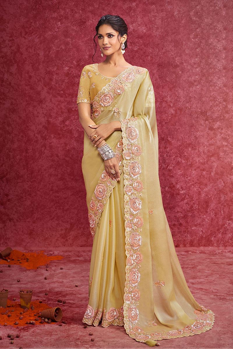 Magnificent Galaxy Silk Designer Saree for Haldi, Engagement, and Reception