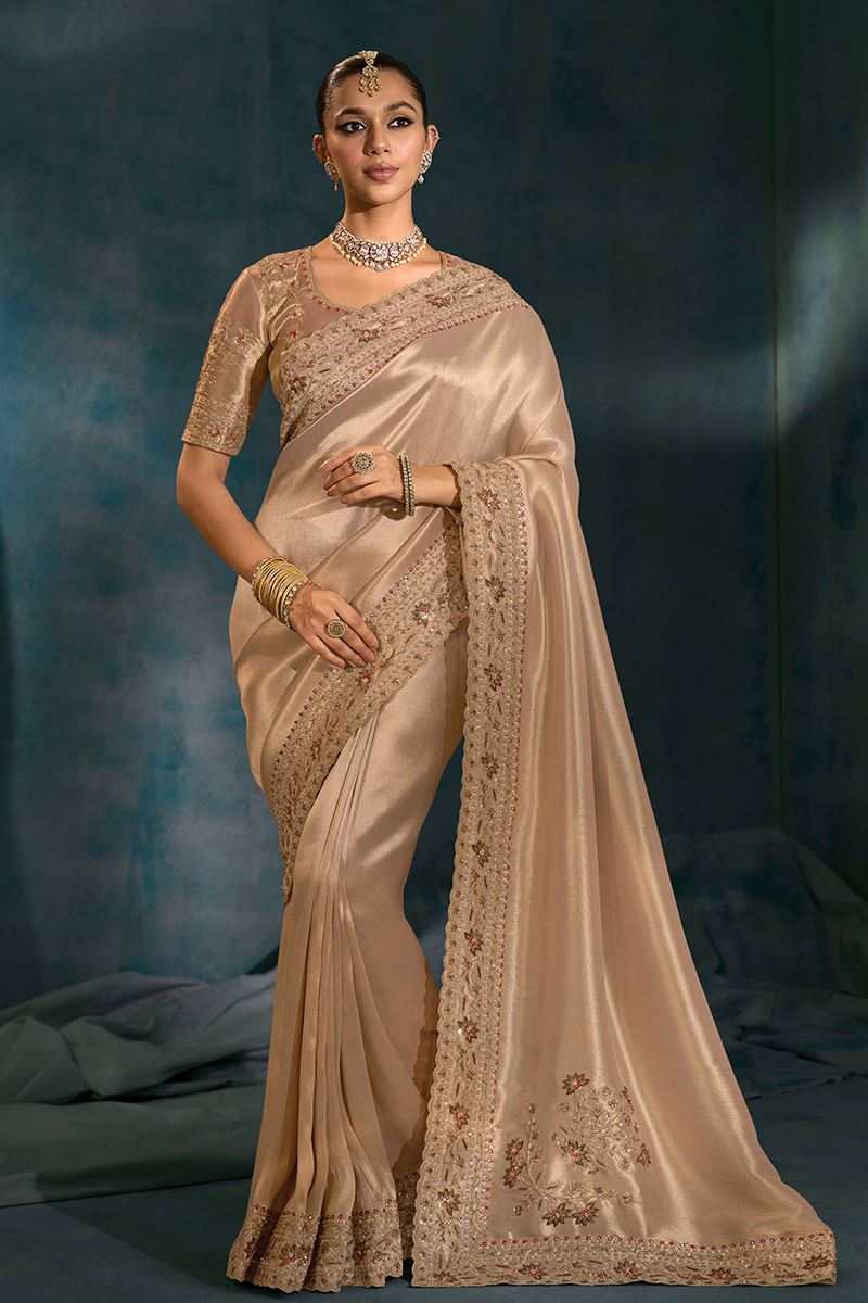Charming Pure Ziraf Silk Designer Saree for Wedding, Engagement, and Reception