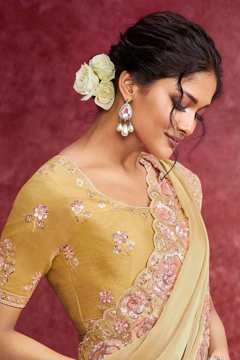 Magnificent Galaxy Silk Designer Saree for Haldi, Engagement, and Reception