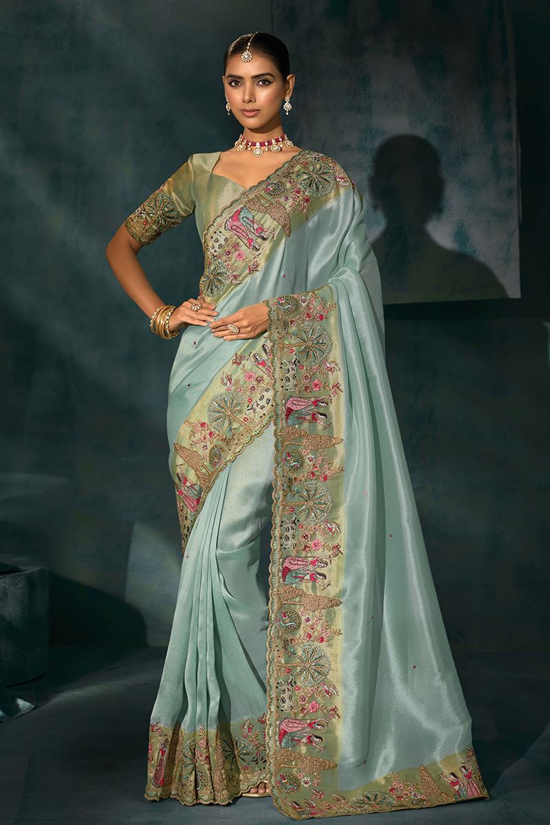 Exuberant Pure Ziraf Silk Designer Saree for Wedding, Engagement, and Reception