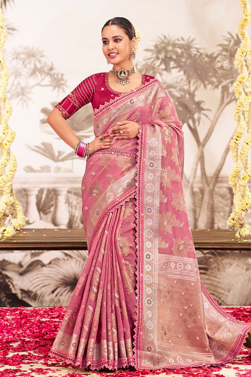 Ethnic Silk Designer Saree for Wedding and Reception