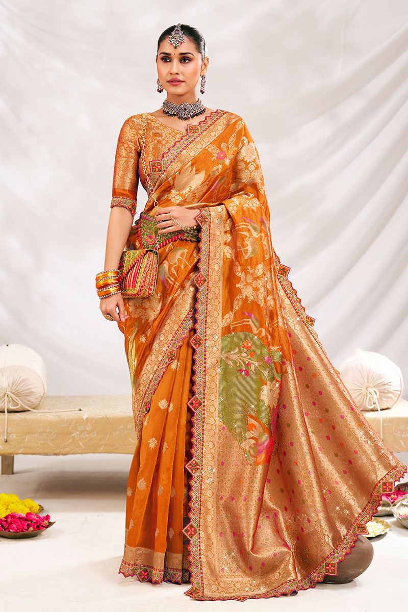 Pretty Silk Designer Saree for Wedding and Reception