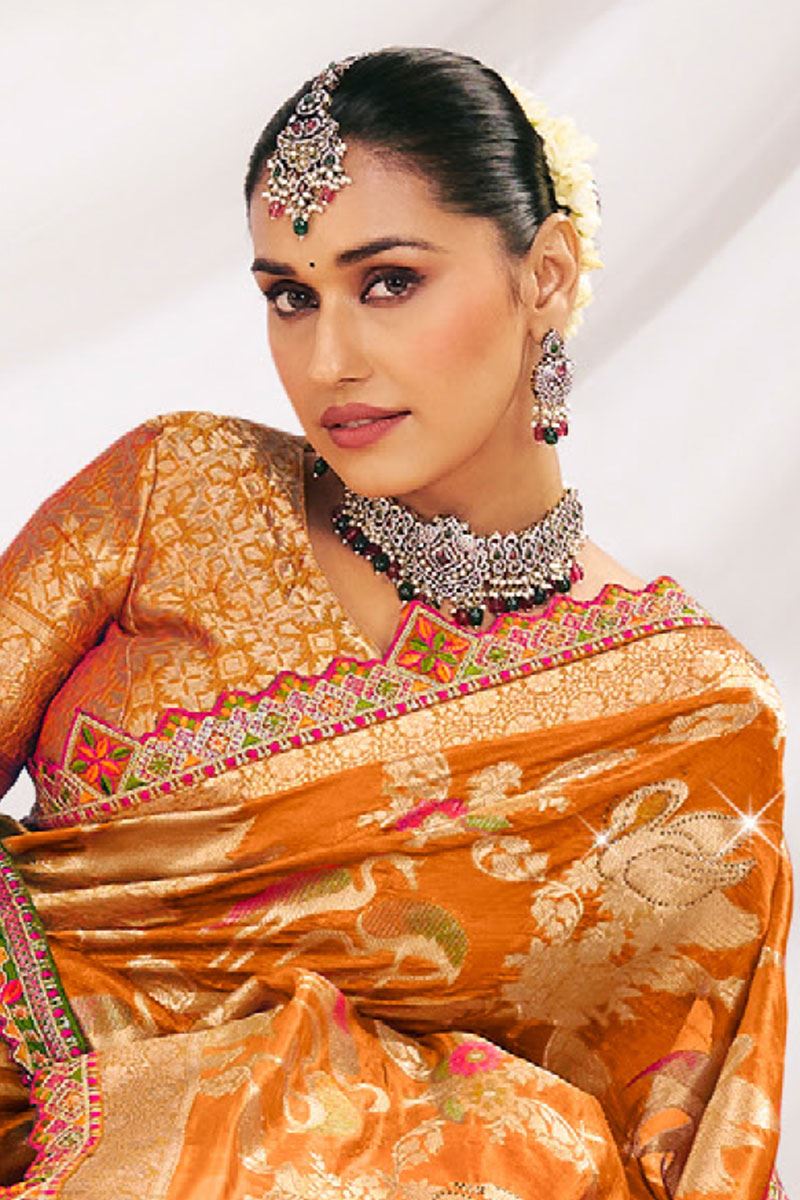 Pretty Silk Designer Saree for Wedding and Reception