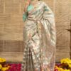 Dazzling Tissue Designer Saree for Engagement and Reception
