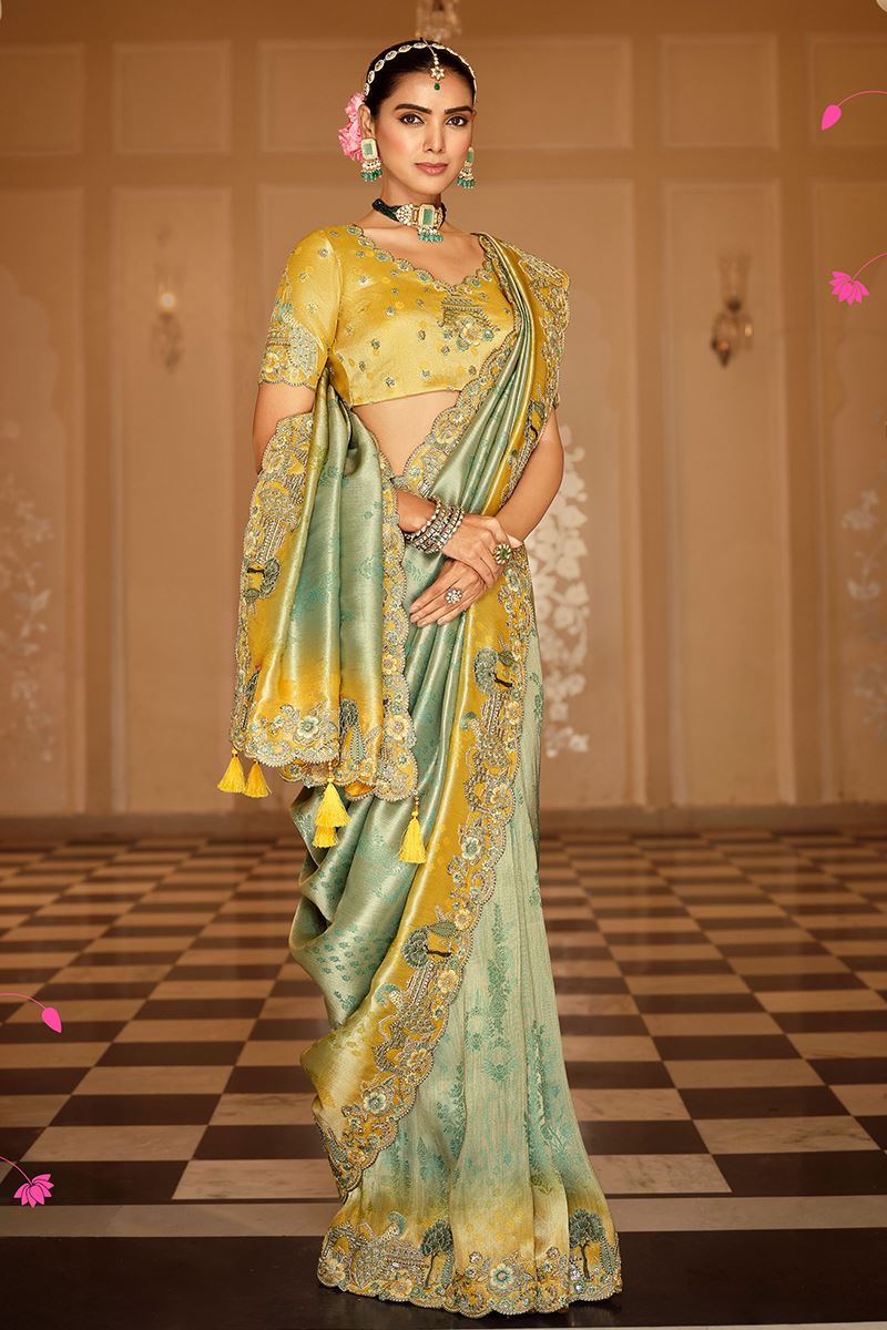 Impressive Pure Viscose Jacquard Silk Designer Saree for Wedding and Reception