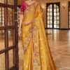 Artistic Pure Viscose Jacquard Silk Designer Saree for Haldi, Wedding, and Reception