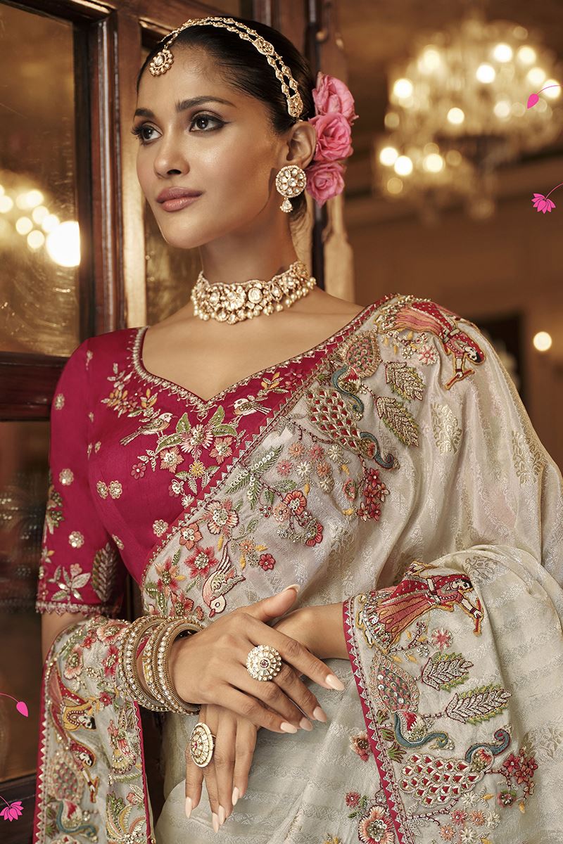 Beautiful Pure Viscose Jacquard Silk Designer Saree for Wedding and Reception