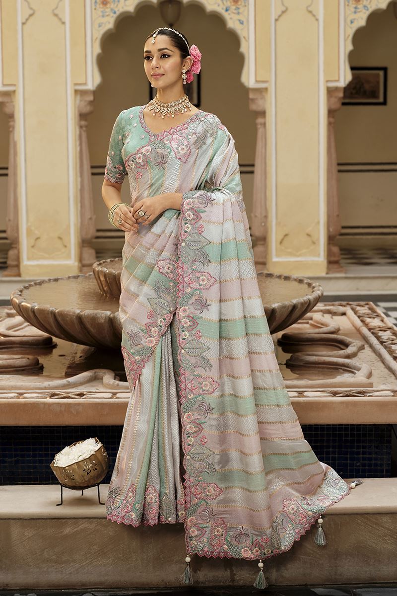 Trendy Pure Viscose Jacquard Silk Designer Saree for Engagement and Reception