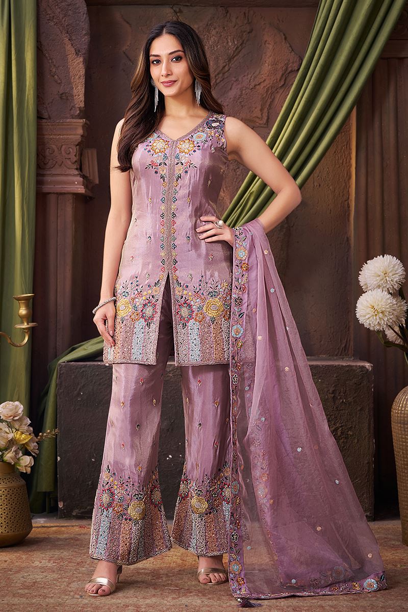 Heavenly Designer Palazzo Suit for Engagement and Reception