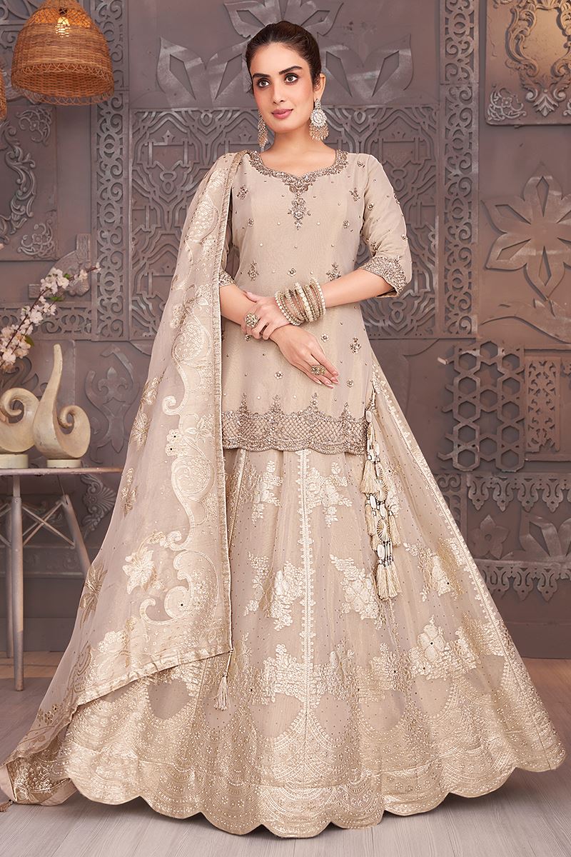 Charismatic Silk Designer Sharara Suit for Engagement, Wedding, and Reception