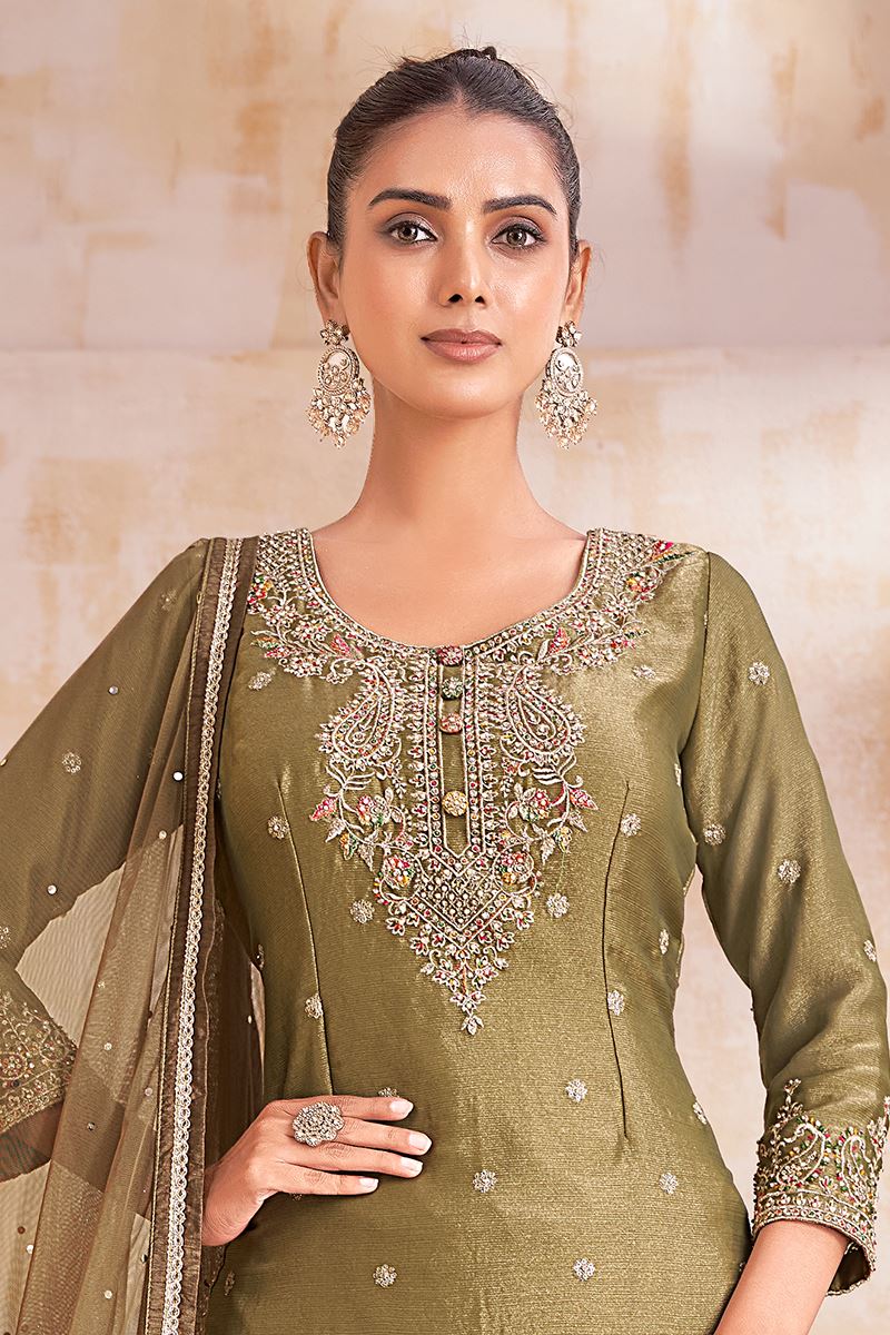 Breathtaking Net Designer Sharara Suit for Mehendi, Engagement, and Reception