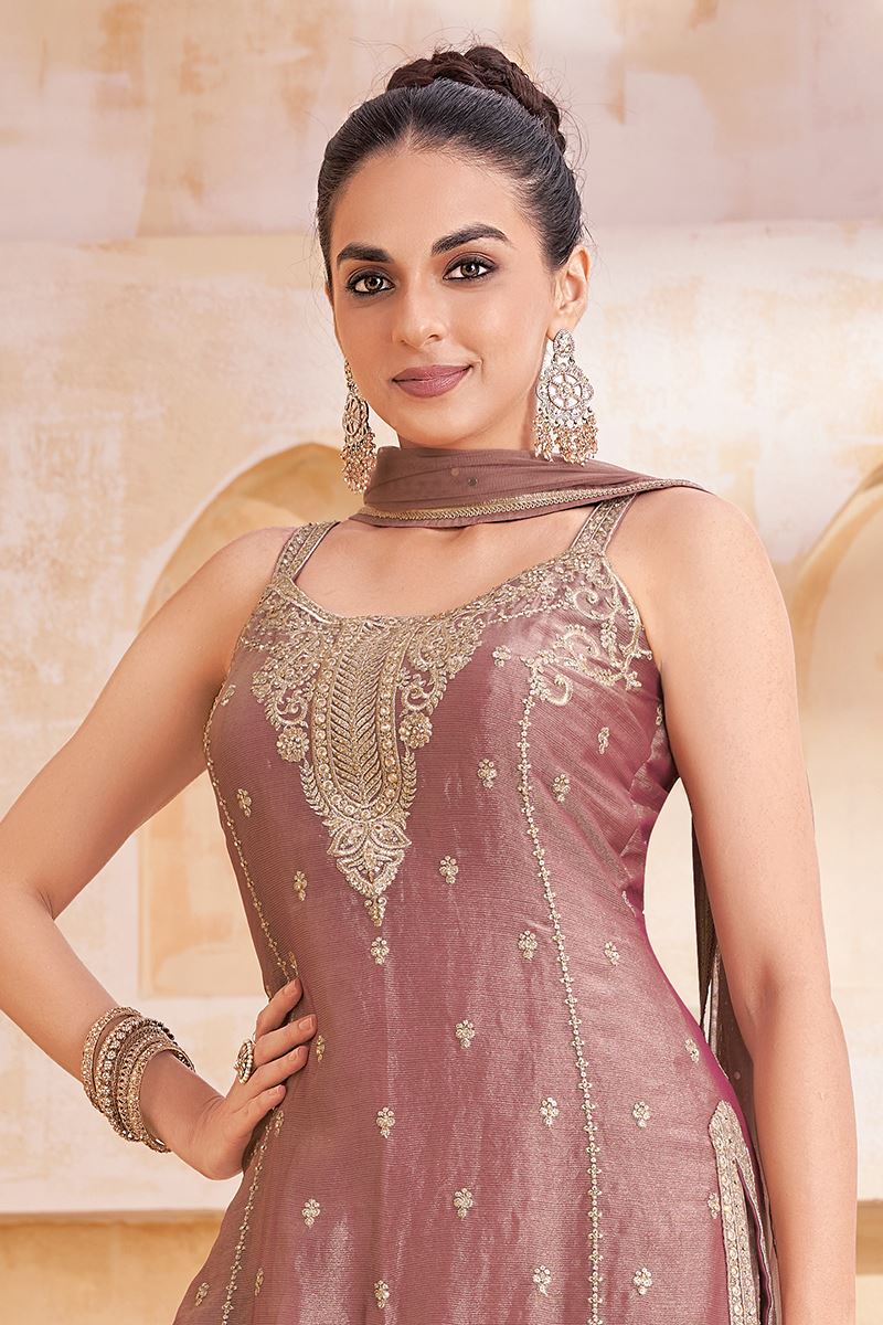 Charming Designer Palazzo Suit for Engagement, Wedding, and Reception