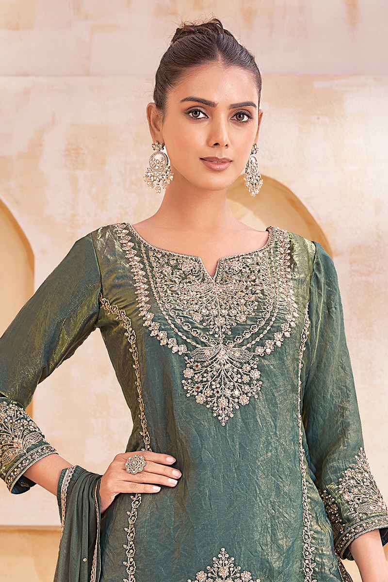 Stunning Designer Palazzo Suit for Mehendi, Wedding, and Reception