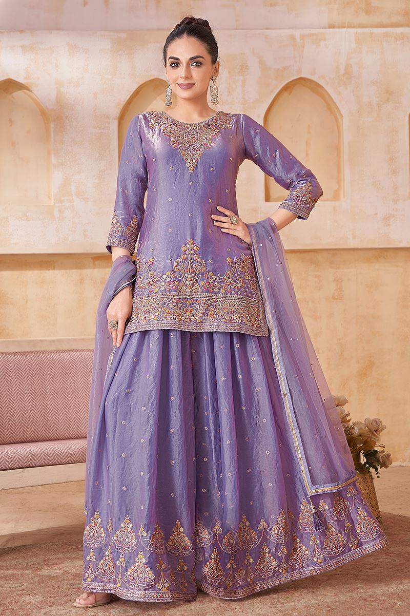 Irresistible Designer Palazzo Suit for Engagement, Wedding, and Reception