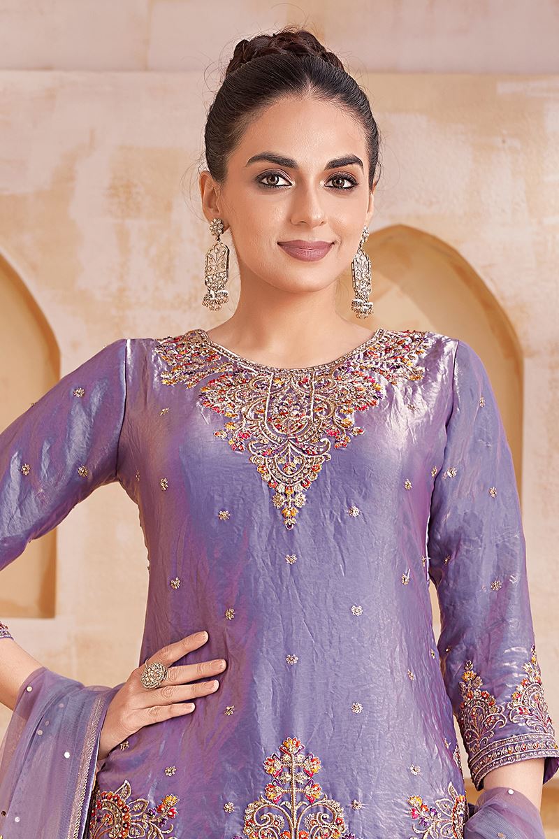 Irresistible Designer Palazzo Suit for Engagement, Wedding, and Reception