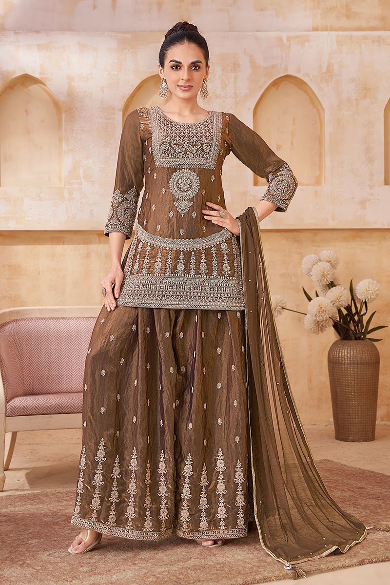 Aesthetic Designer Palazzo Suit for Wedding and Reception