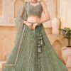 Outstanding Satin Silk Designer Indo-Western Lehenga Choli for Engagement and Reception