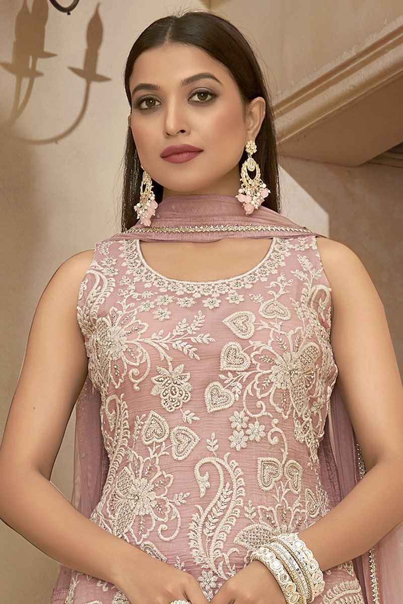 Ethnic Designer Palazzo Suit for Engagement and Reception