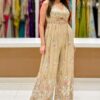 Gorgeous Ivory Designer Indo-Western Outfit for Engagement, Sangeet, and Parties