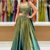 Artistic Chiffon Designer Indo-Western Lehenga Choli for Engagement, Reception, and Mehendi