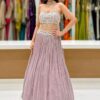 Beautiful Net Designer Indo-Western Lehenga Choli for Engagement and Reception