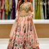 Exquisite Dola Silk Designer Indo-Western Lehenga Choli for Engagement and Reception