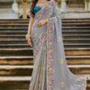 Flamboyant Viscose Satin Tissue Designer Saree for Engagement, Wedding, and Reception