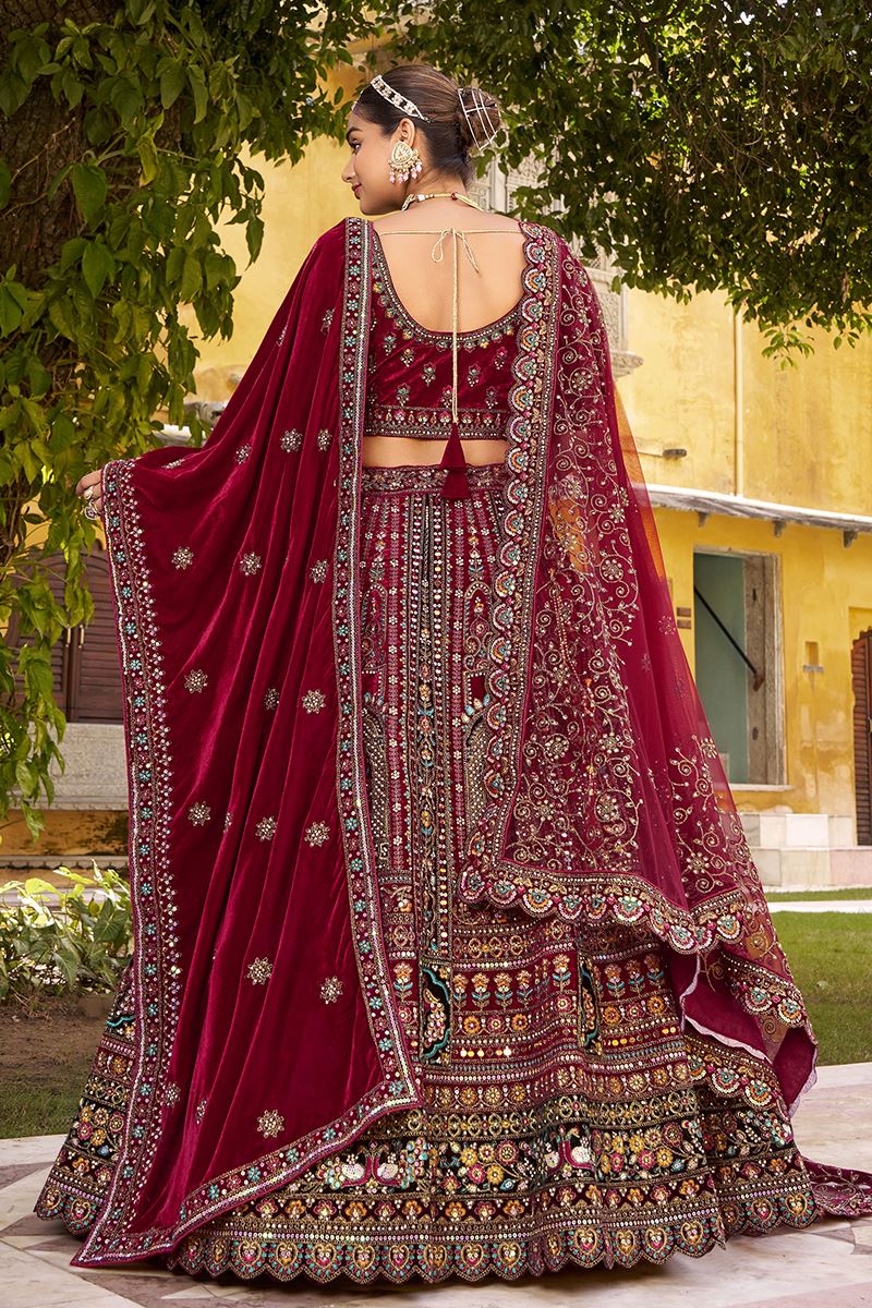 Captivating Premium Velvet Designer Bridal Lehenga Choli for Wedding