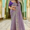 Amazing Viscose Satin Tissue Designer Saree for Engagement, Wedding, and Reception