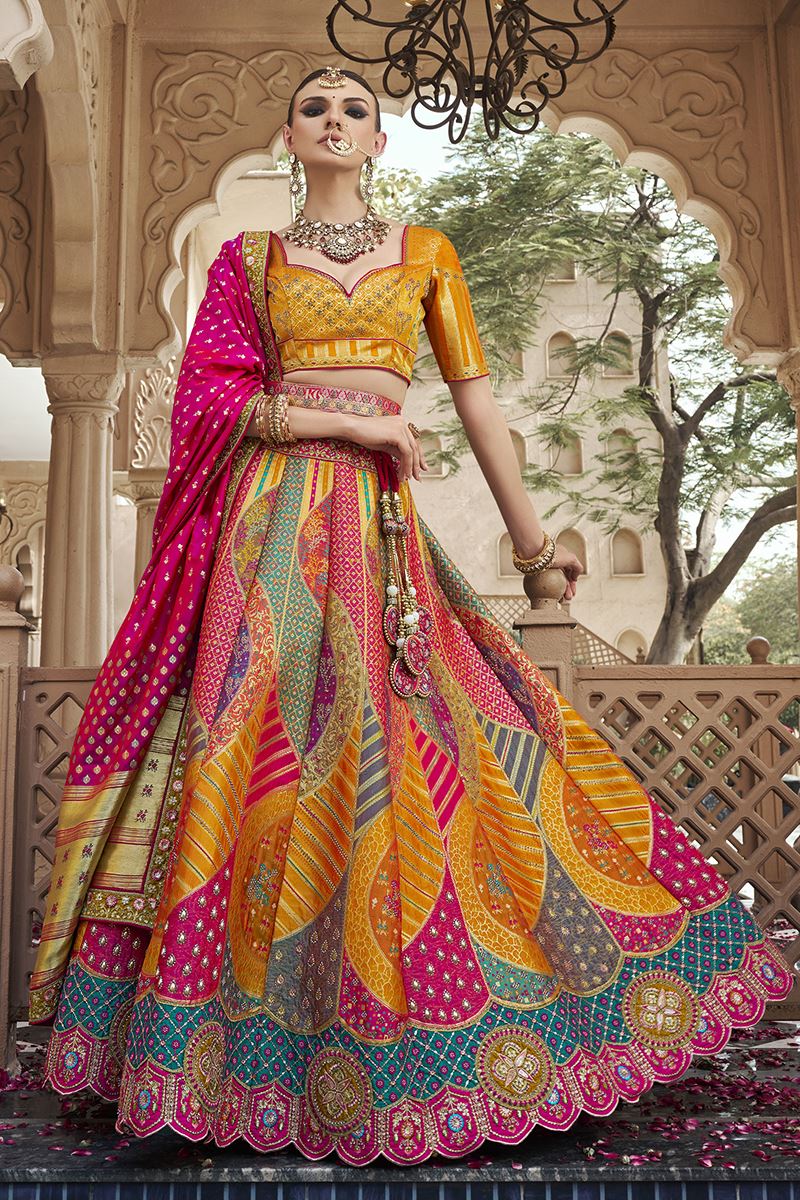 Magnificent Premium Banarasi Silk Designer Bridal Lehenga Choli for Wedding and Reception