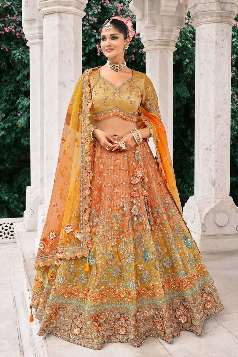 Pretty Silk Designer Bridal Lehenga Choli for Wedding and Reception