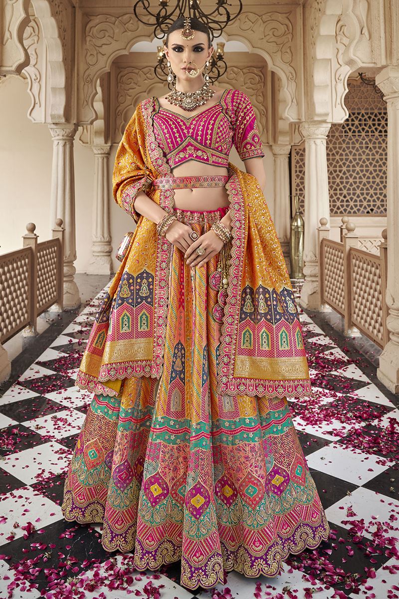 Beautiful Premium Banarasi Silk Designer Bridal Lehenga Choli for Wedding and Reception